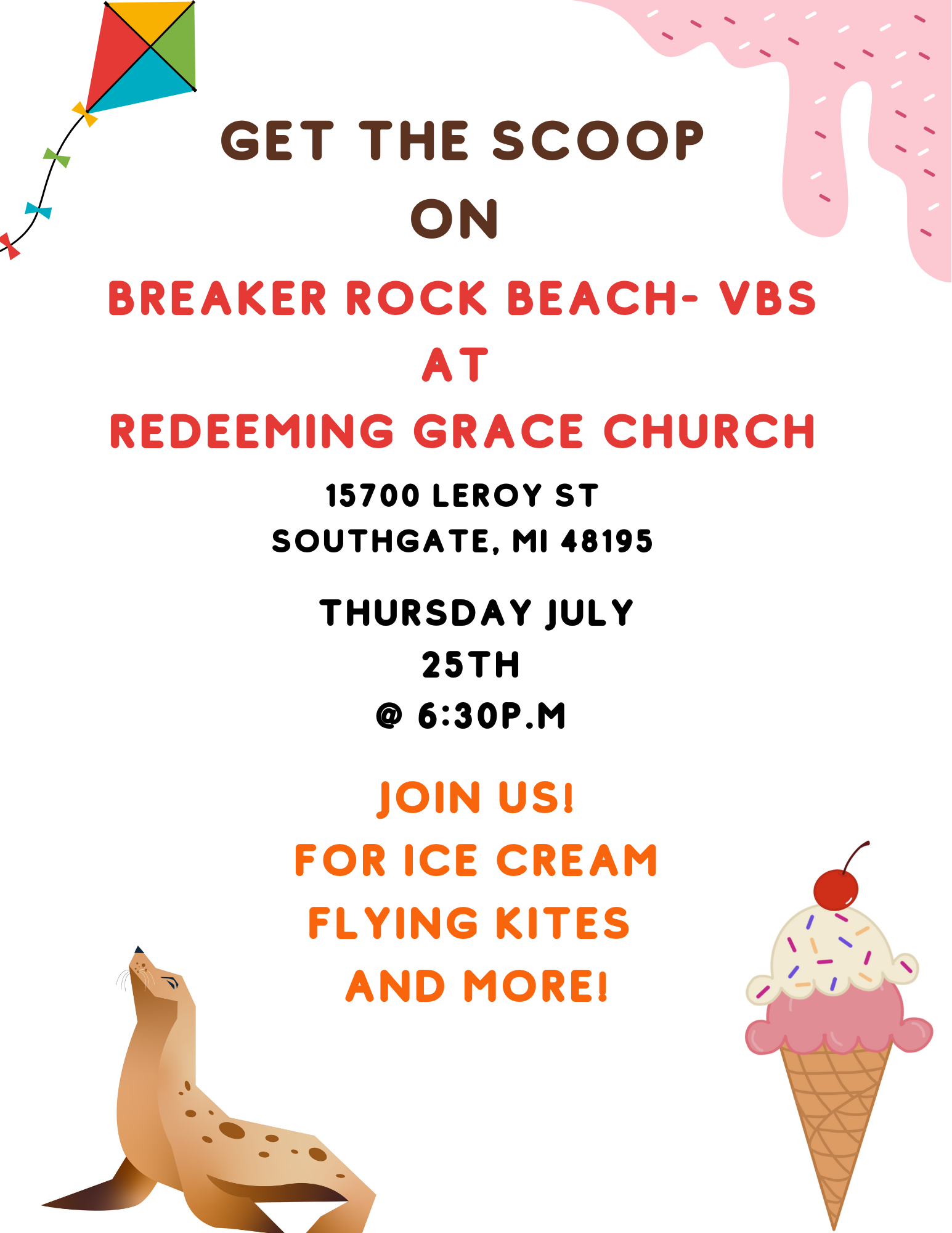 Get The Scoop On Breaker Rock Beach- VBS @ Redeeming Grace Church image