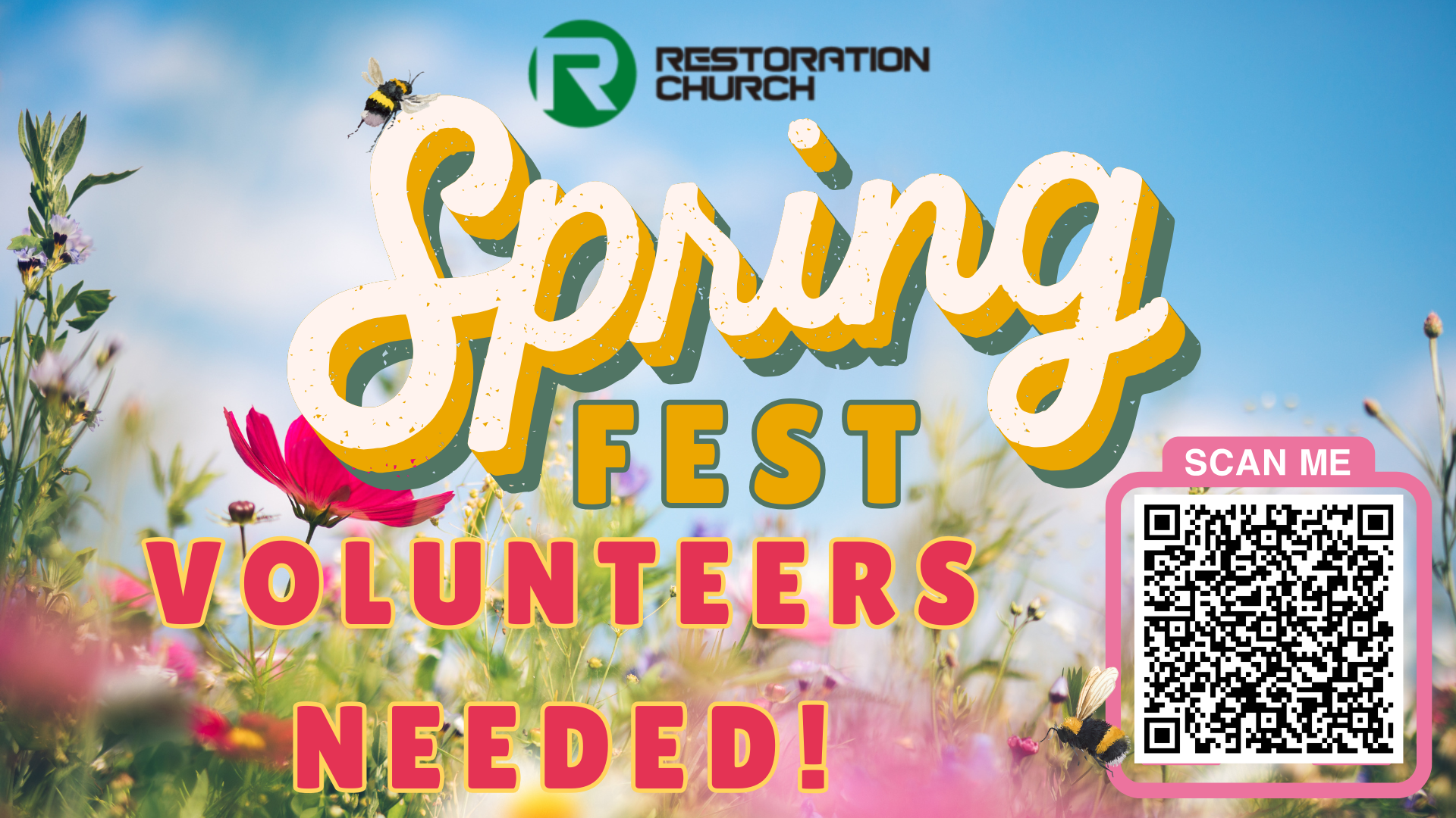 SpringFest Volunteer Slide with QR code