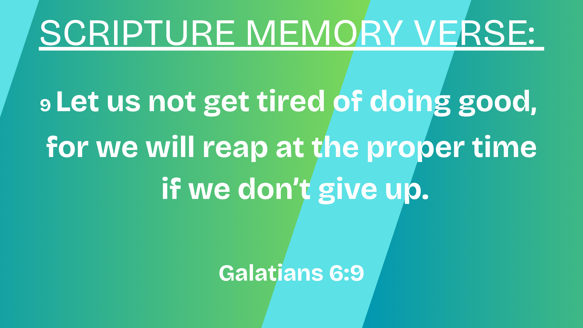 SCRIPTURE MEMORY