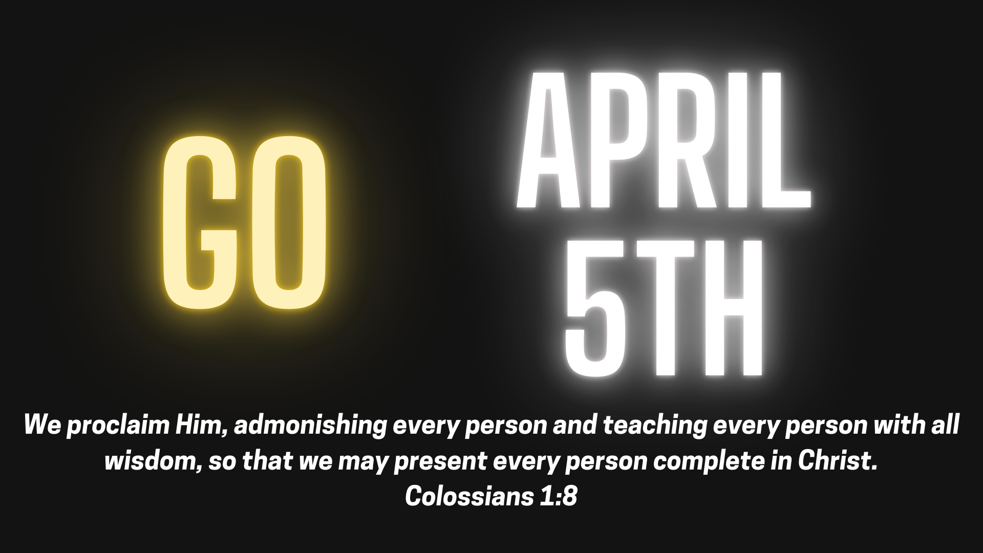 GO:  April