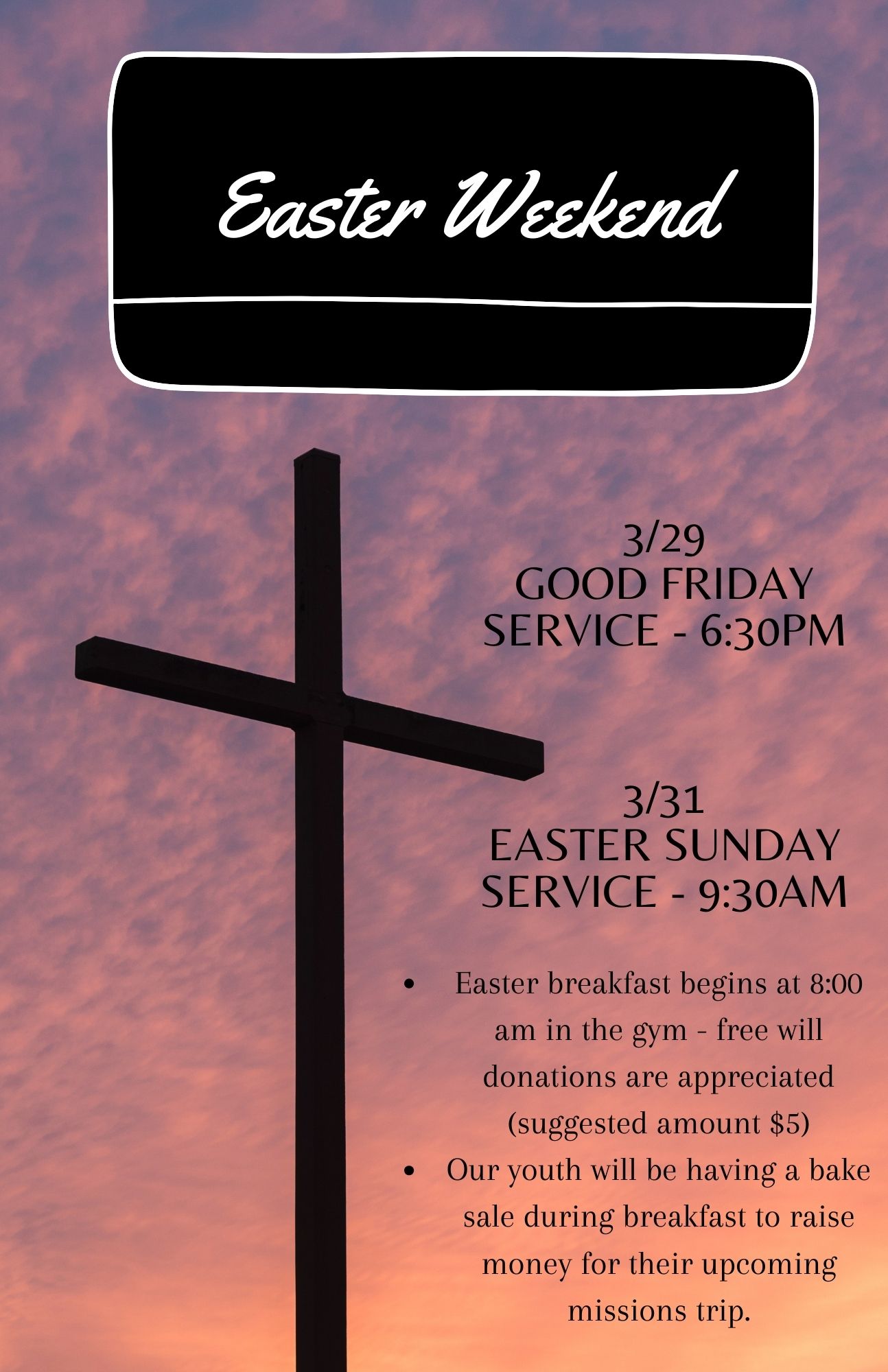 Easter weekend poster image
