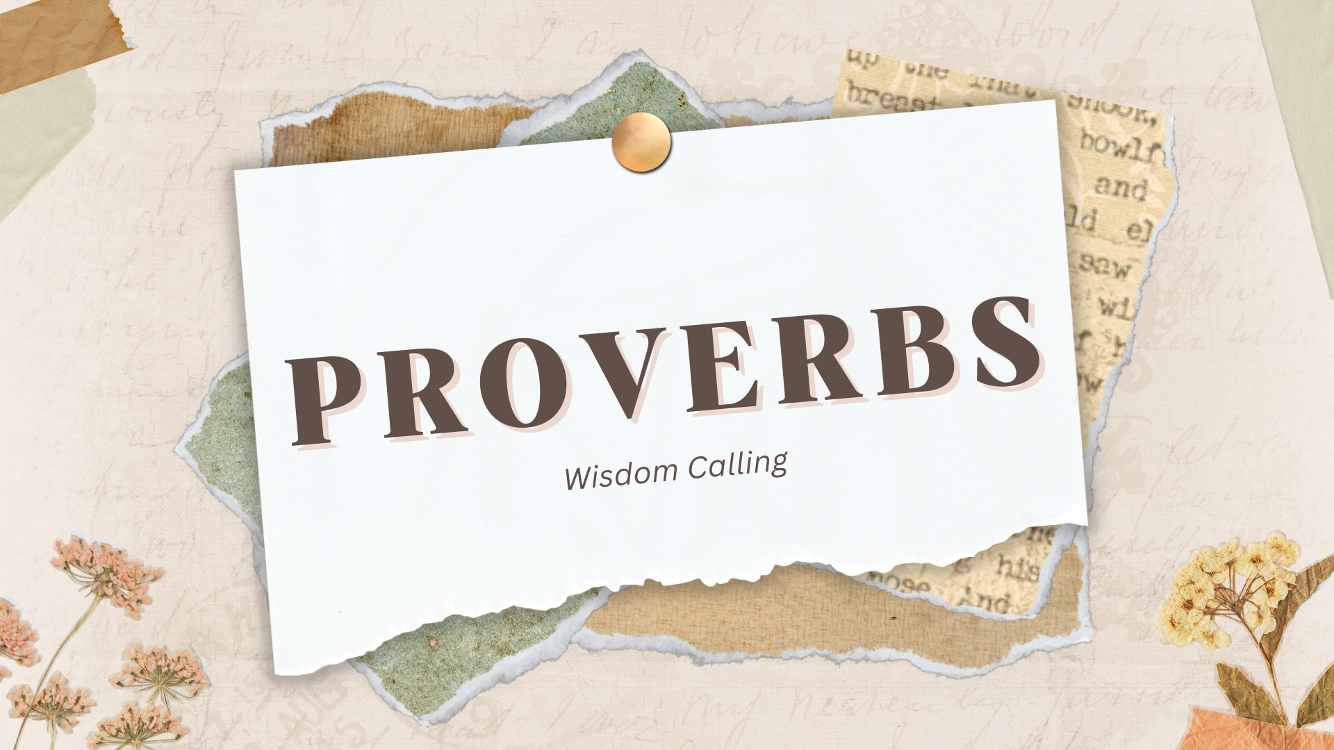 Proverbs: Wisdom Calling banner