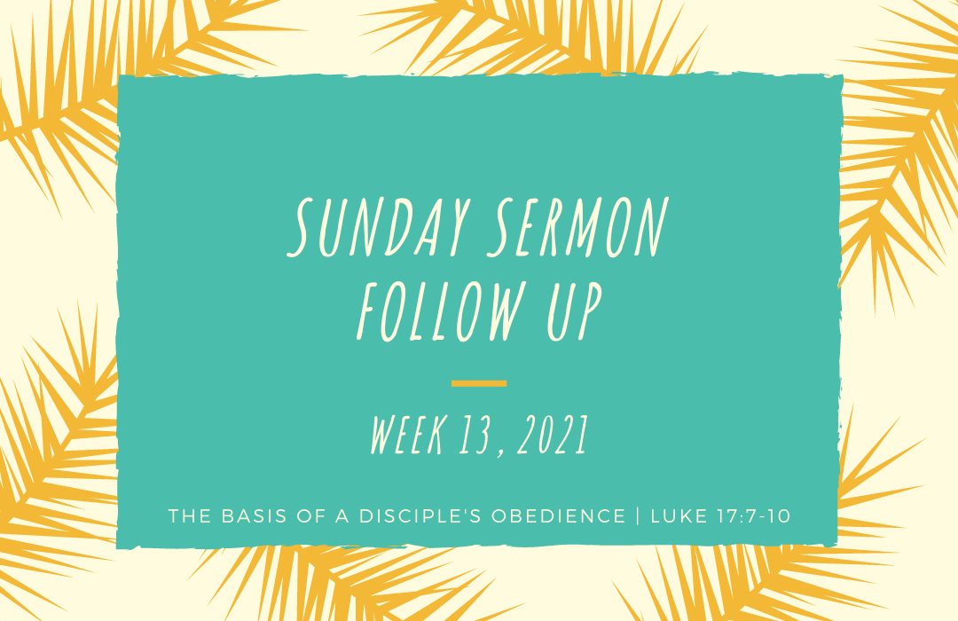 Sermon Follow Up Weeks
