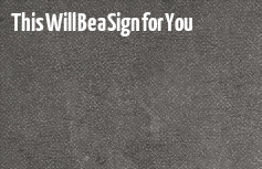 This Will Be a Sign for You banner