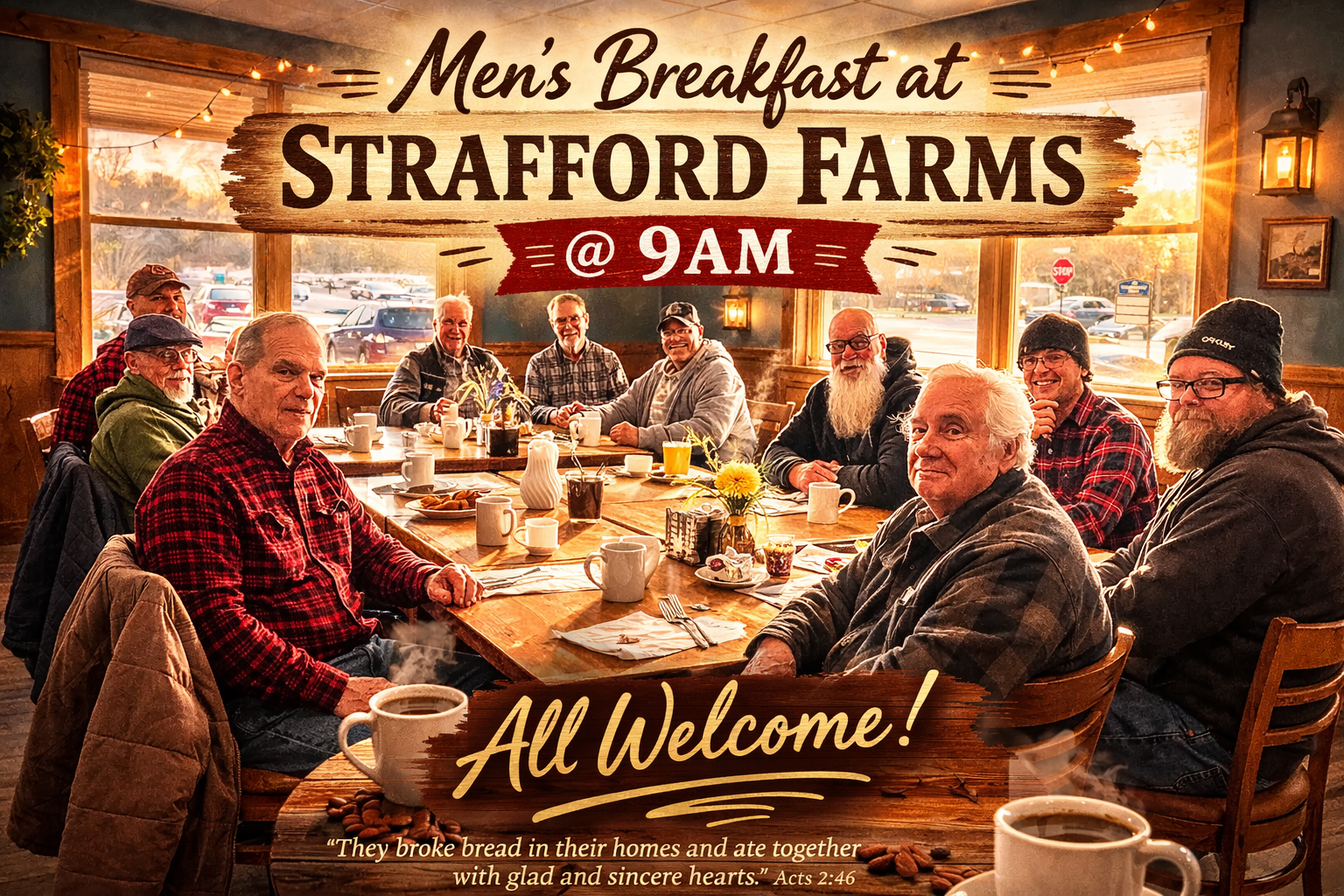 Mens Breakfast Rustic Style with verse
