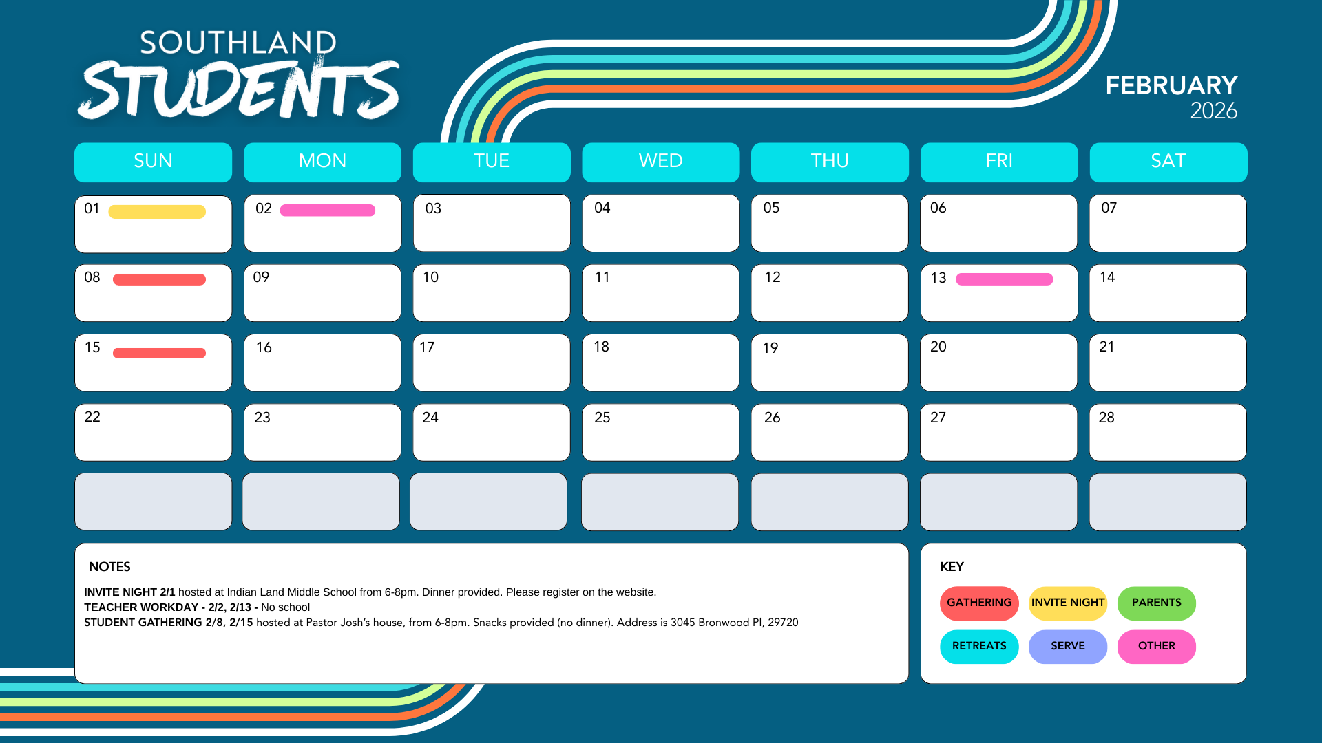 February 2026 Student Calendar