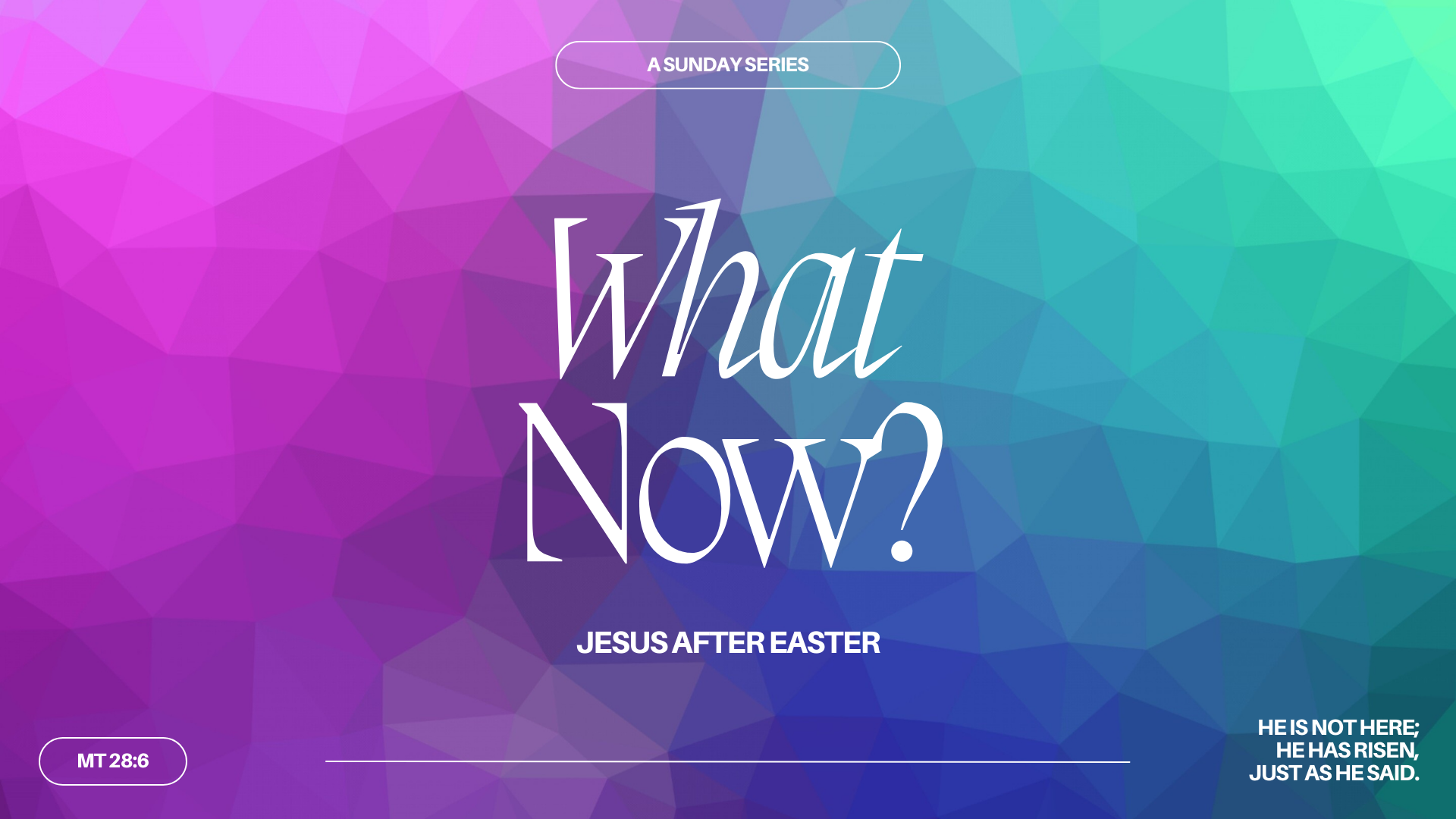 What Now? - Jesus After Easter banner