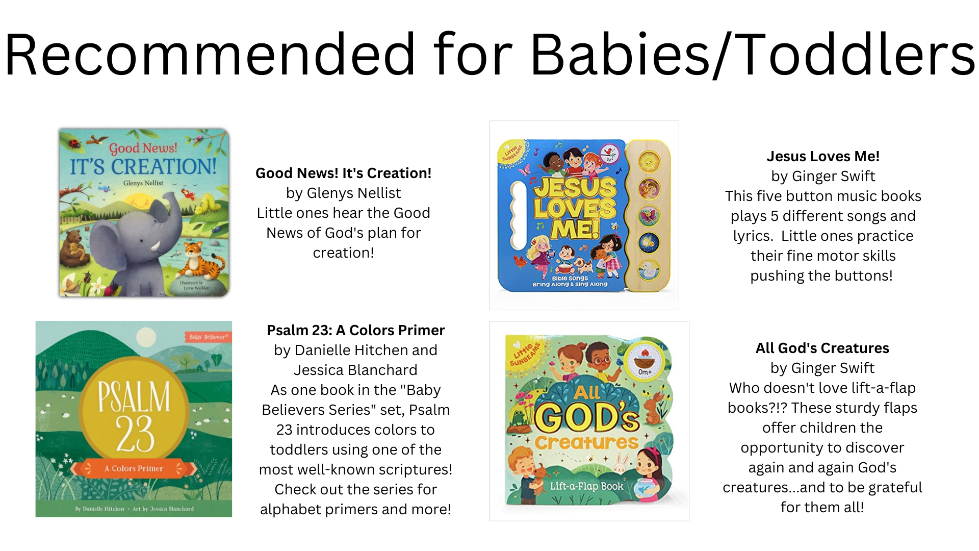 Recommended for BabiesToddlers