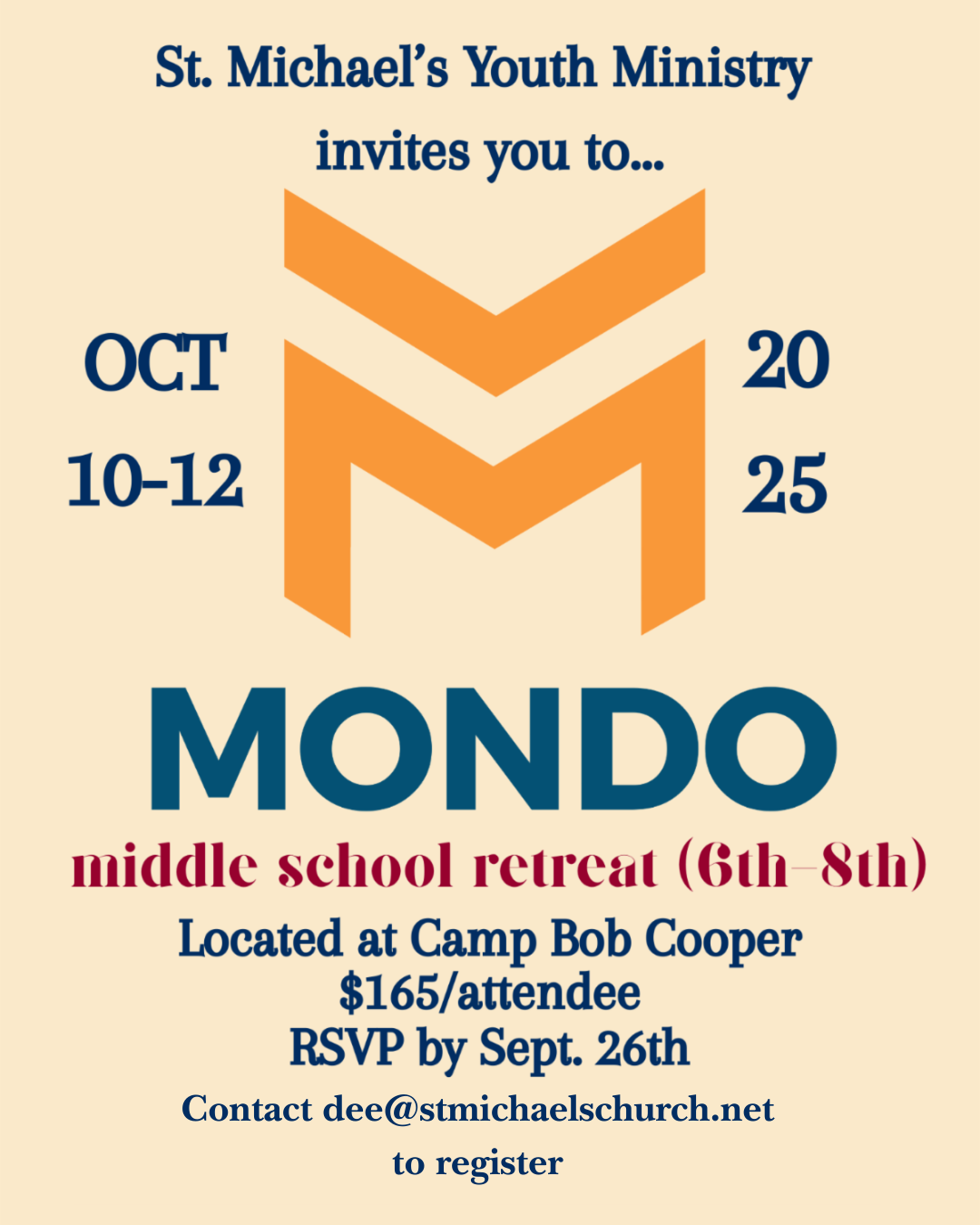 Contact dee@stmichaelschurch.net to register image