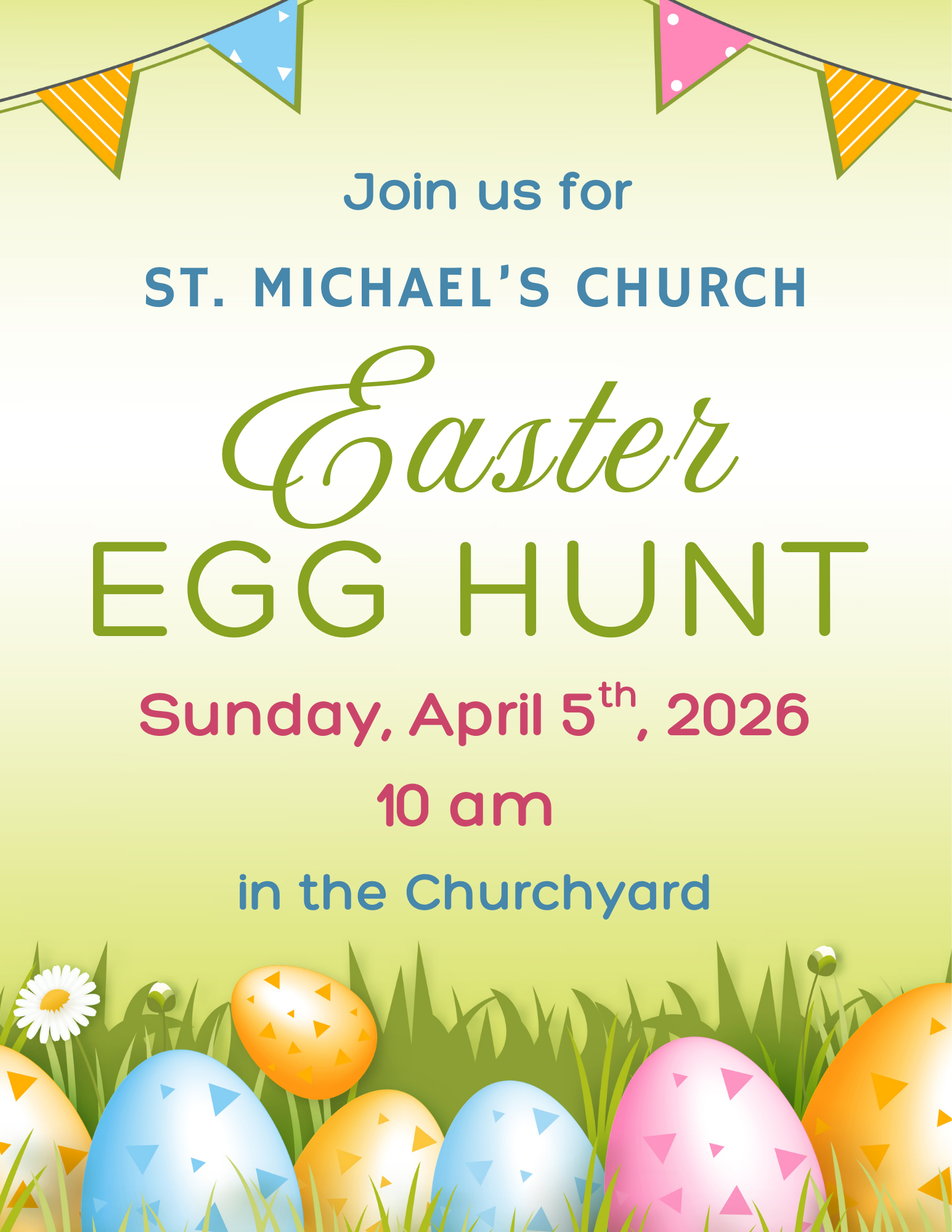 Easter Egg Hunt 2026 poster  (8.5 x 11 in)