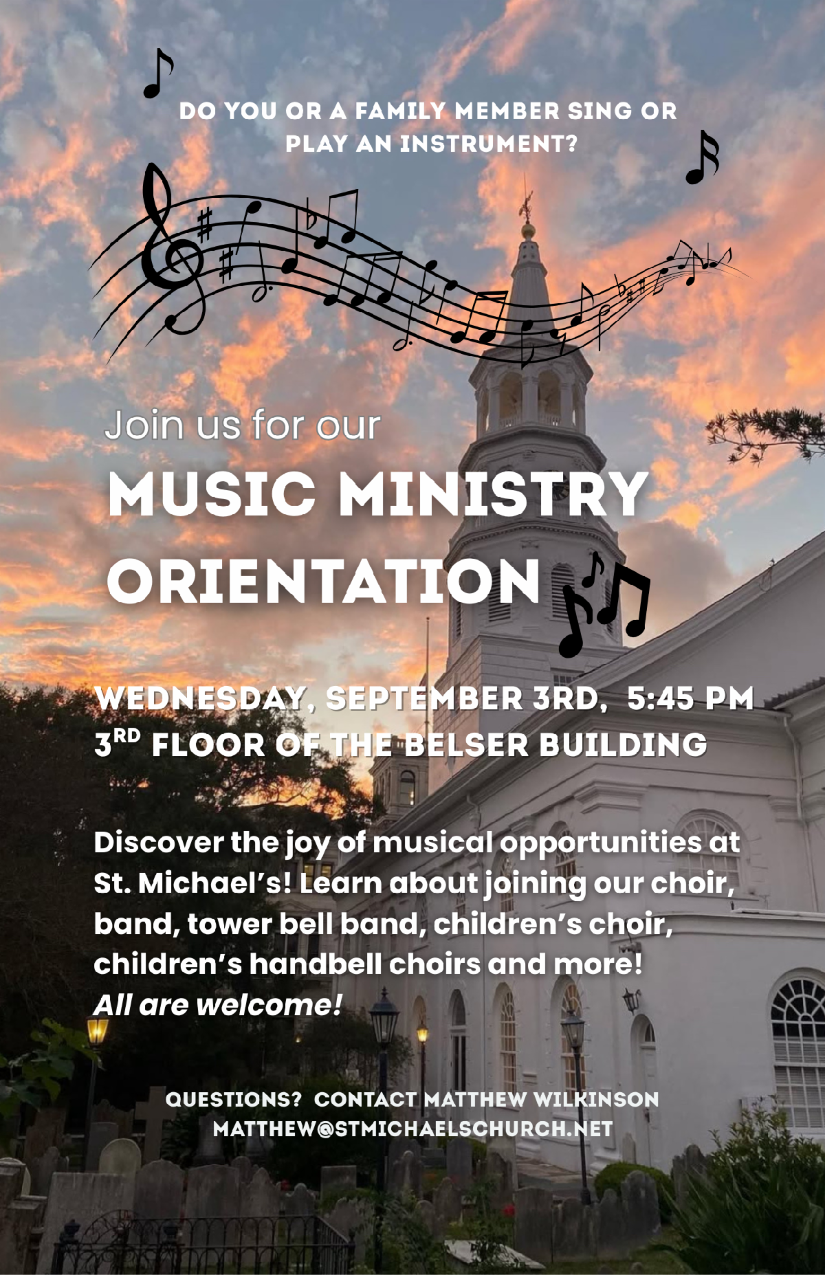 Music Ministry Orientation AD image