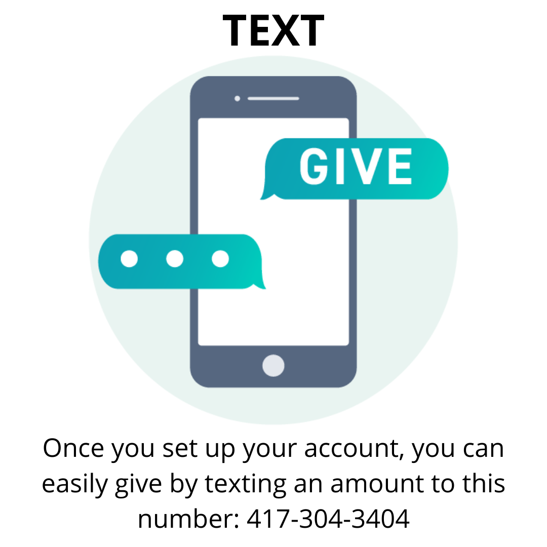Once you set up your account, you can easily give by texting an amount to this number