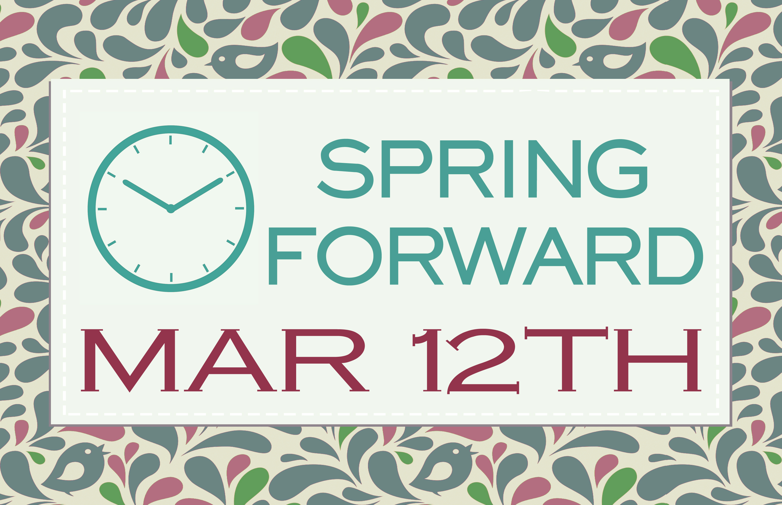 Spring Forward Daylight Saving Event Graphic image