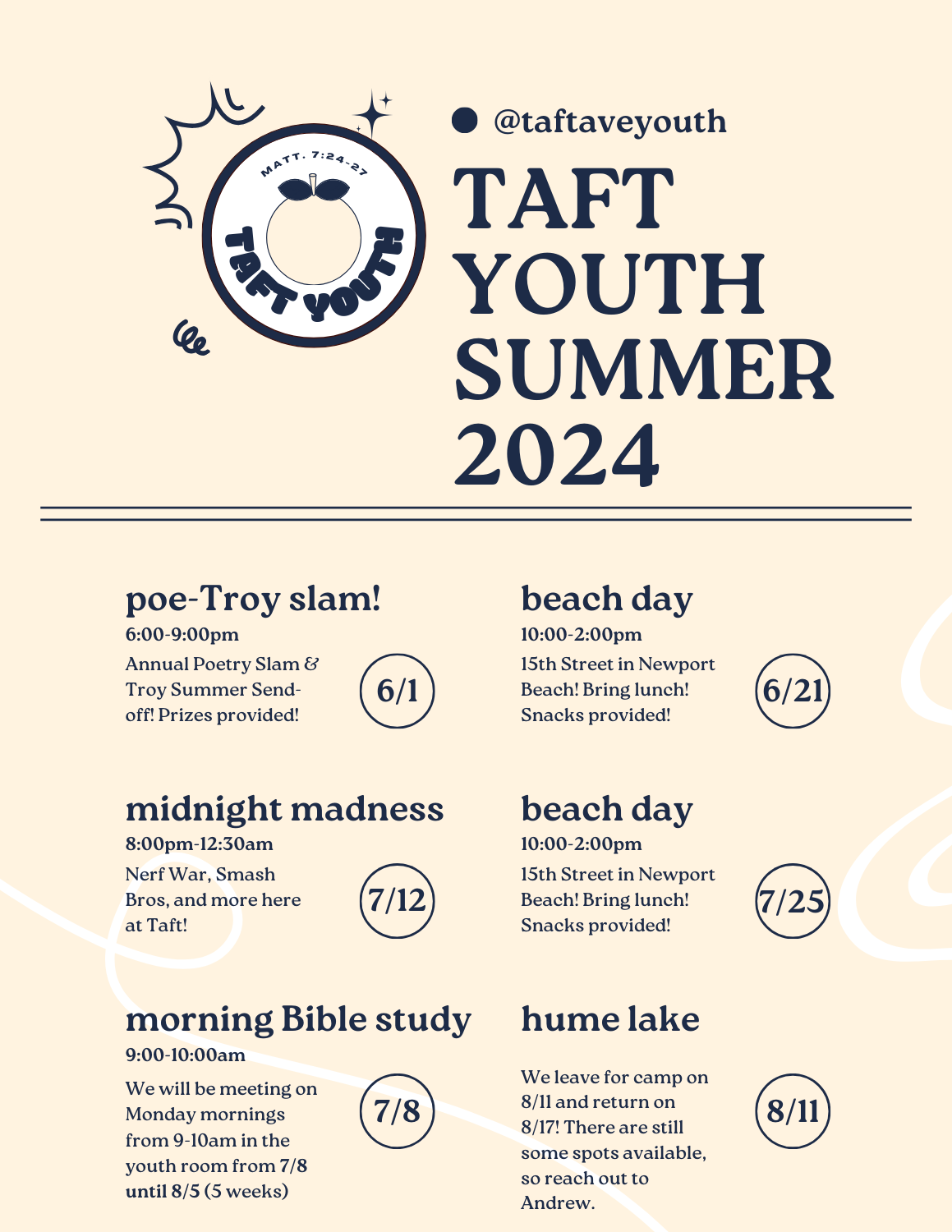 Taft Youth Summer Calendar 2024 (2)