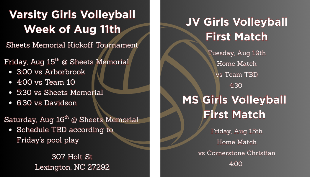 Varsity & JV Volleyball Girls Tryouts Schedule (2)