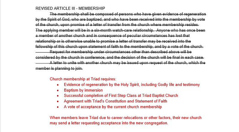 revised Article III membership