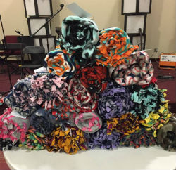 Blankets The Crossing middle school ministry of Triad Baptist Church made for hospice