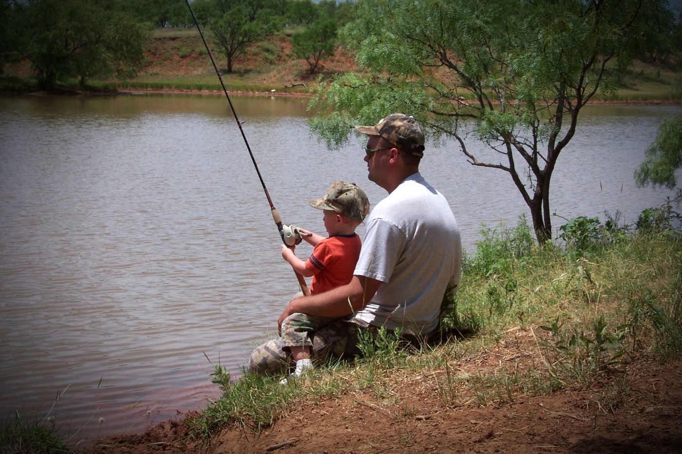 father-and-son-fishing vignette