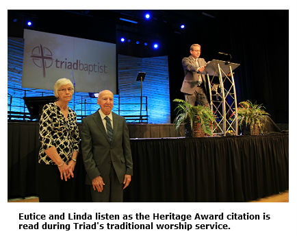 Eutice and Linda Ivey listen to the Heritage Award citation