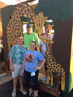 Kluk family with 2014 Triad Baptist Jungle Jaunt VBS adventure ride they designed