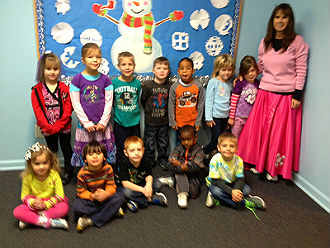 Veigh Jarvis with her preschool class