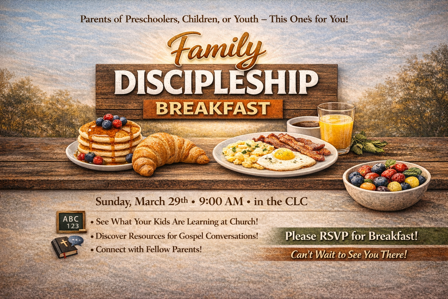 Family Disc Breakfast Landscape