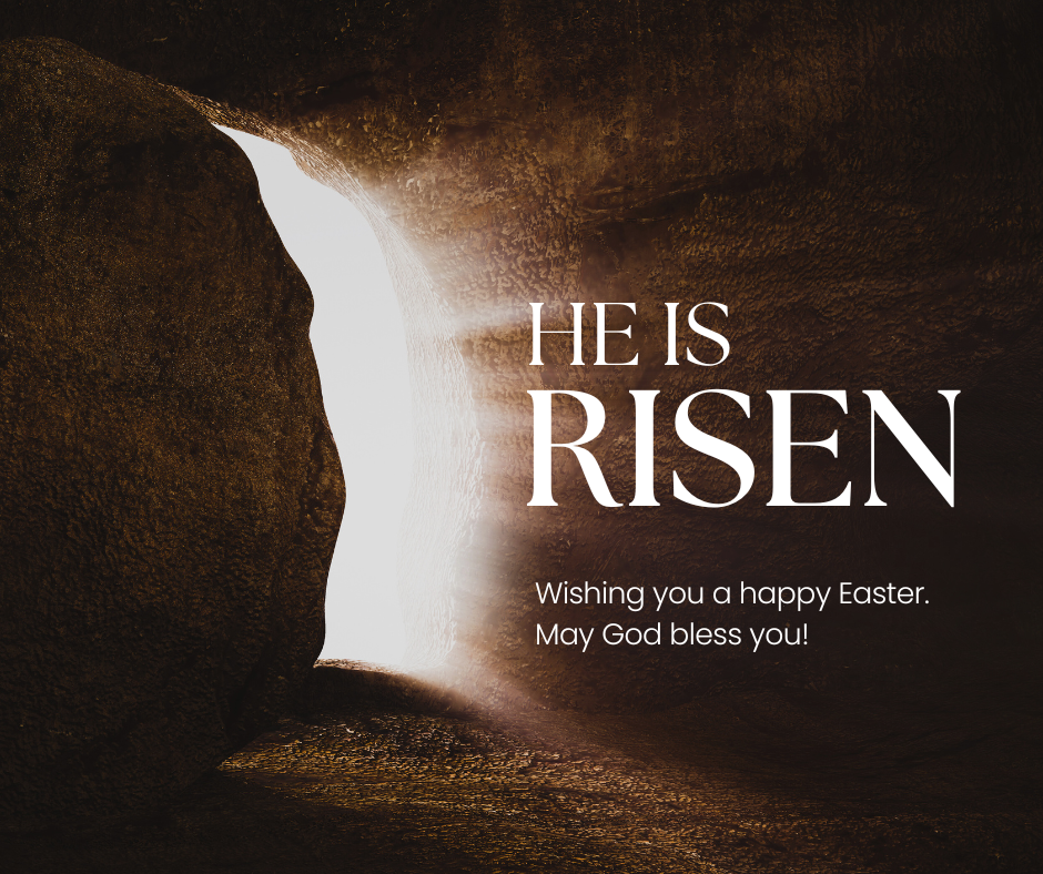 He is Risen Easter Greeting Facebook Post image