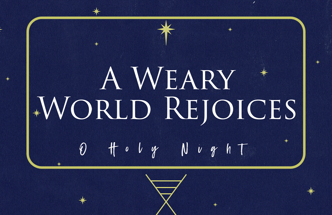 A Weary World Rejoices banner
