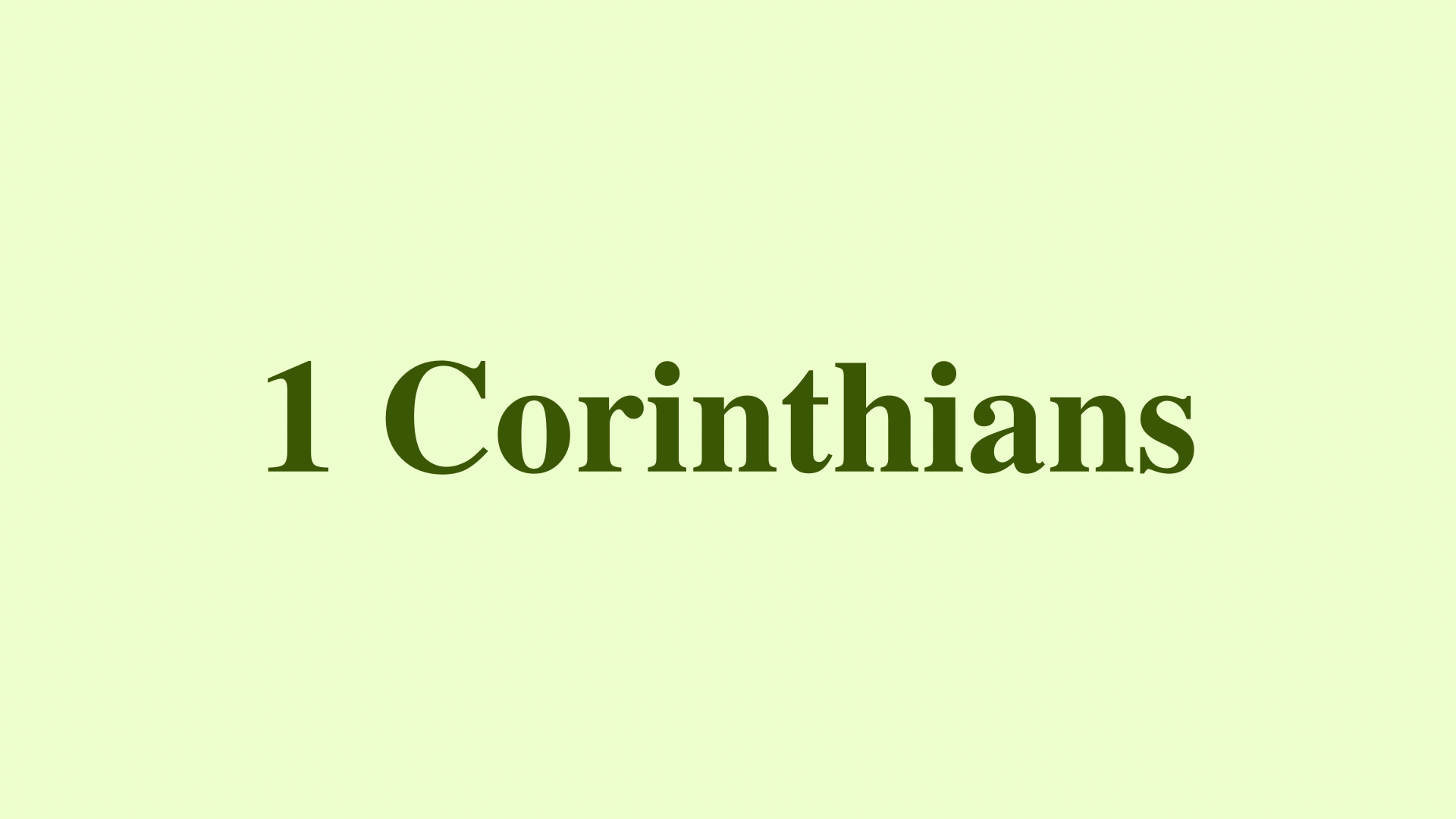 1 Corinthians