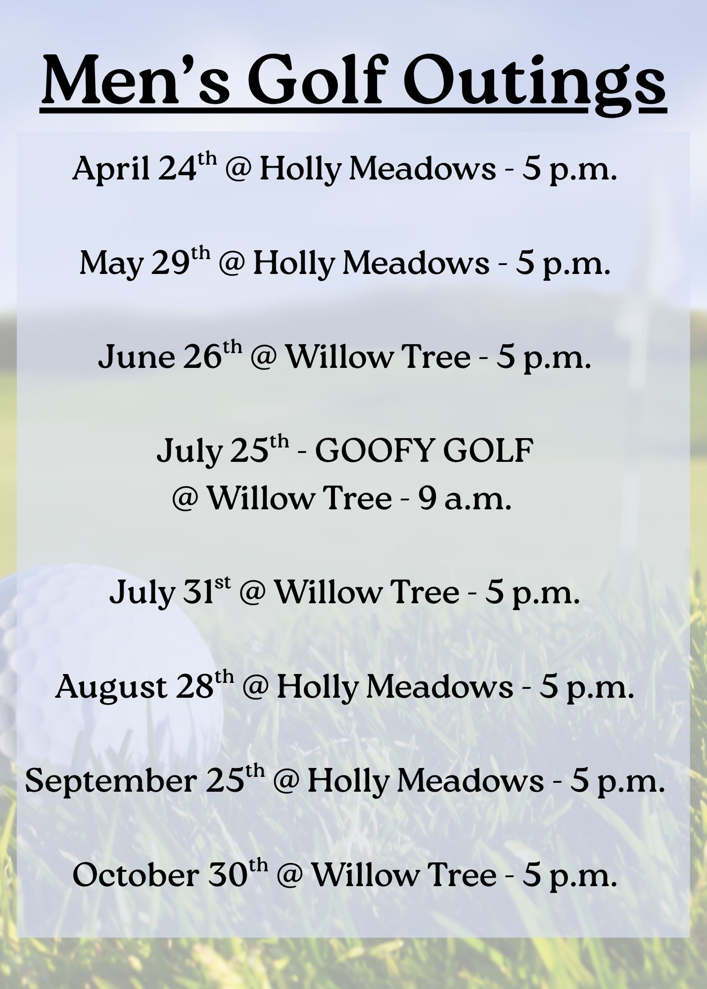 Men’s Golf Outings
