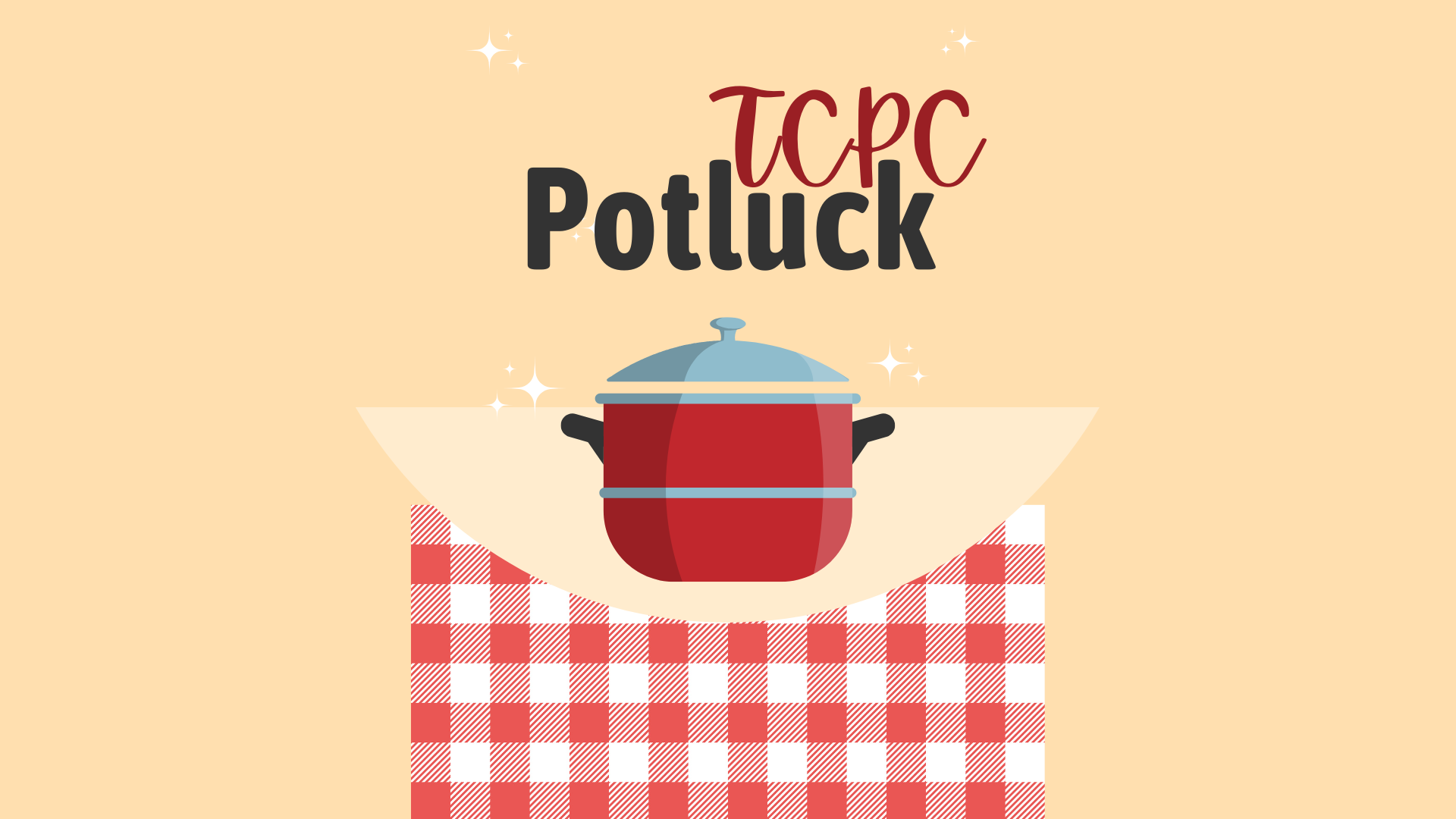 Cream and Red Illustrated Potluck Event Flyer (3) image