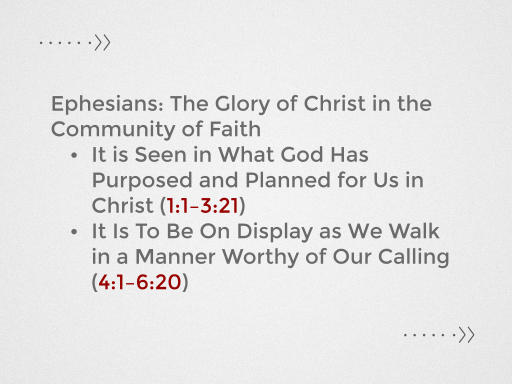 Sermon Outline - Ephesians Summary