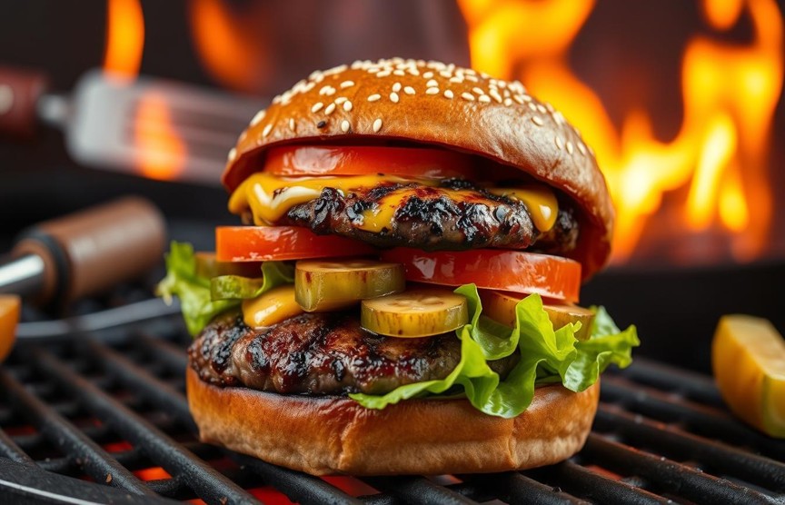 Bbq-Grilled-Hamburger pic image