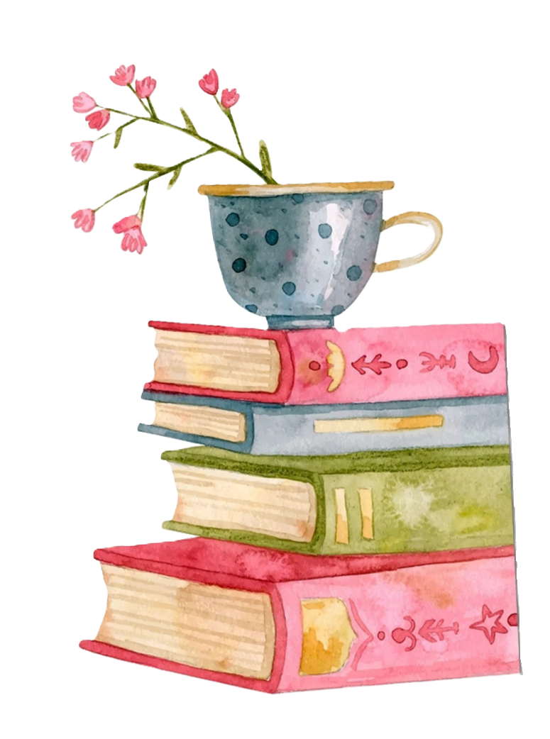 Book Club Stack Flowers Tea Cup