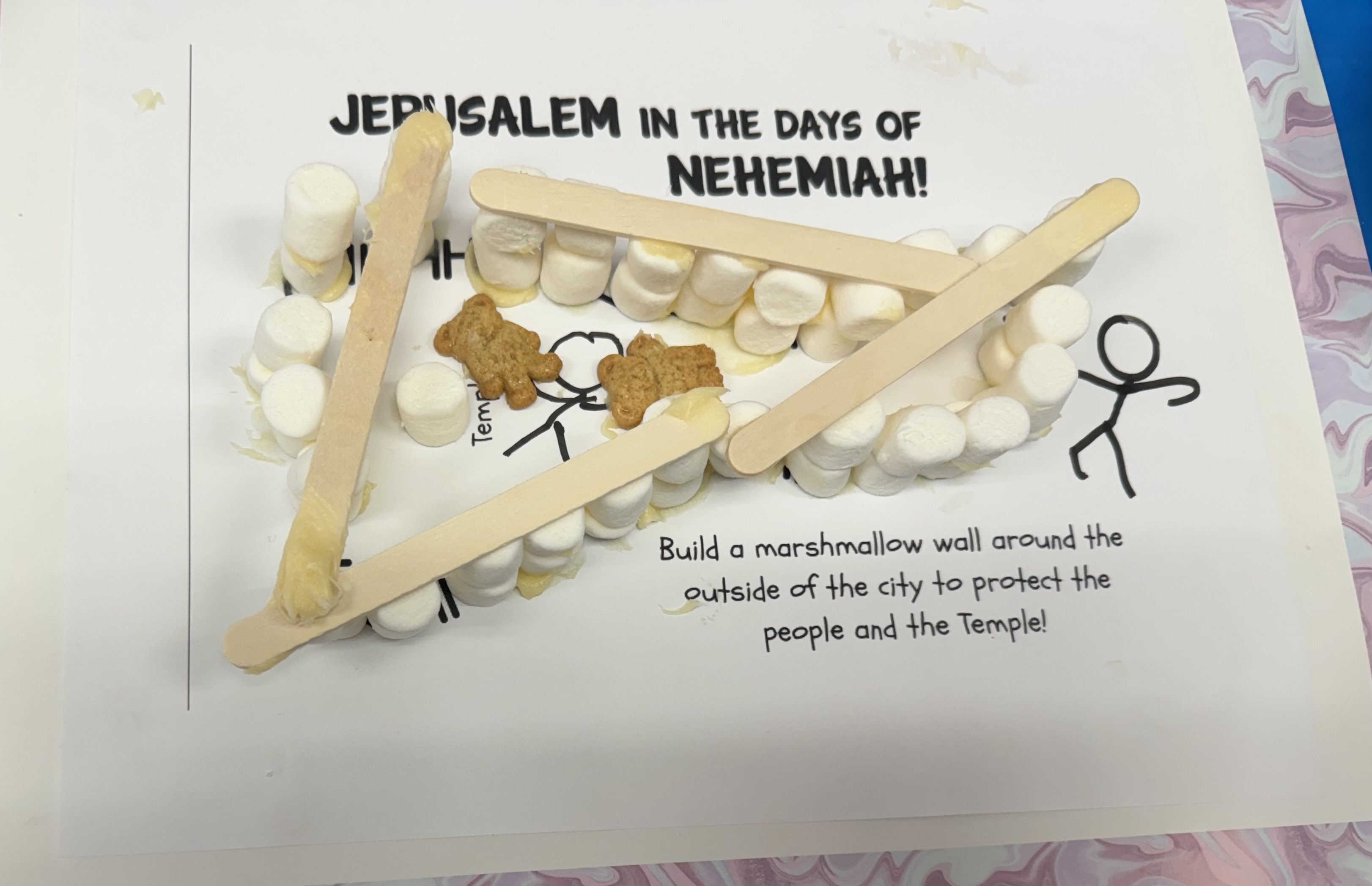 Jerusalem wall in marshmallows