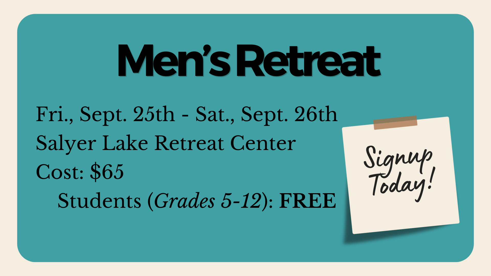 26.9.25 - Men's Retreat image