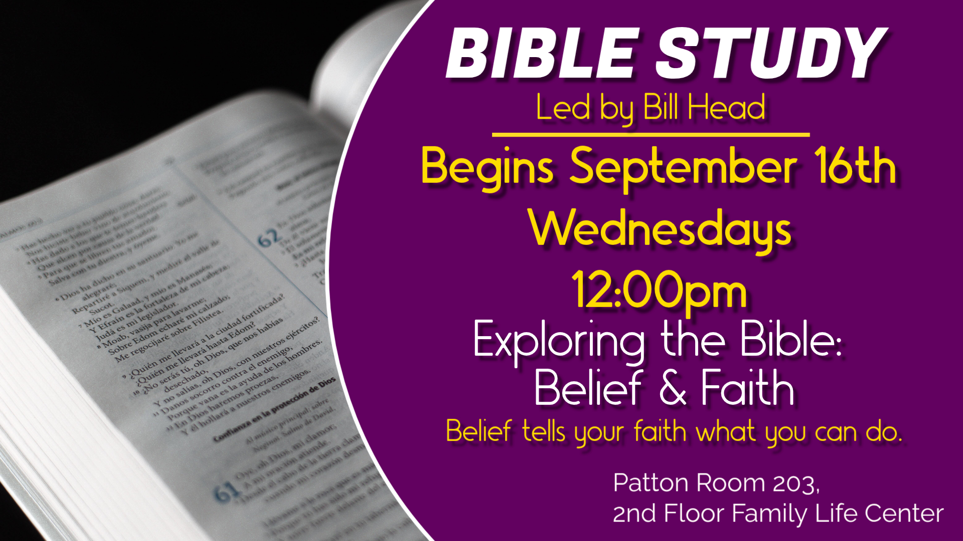 Bill Head Bible Study Sept 2026 Belief and Faith