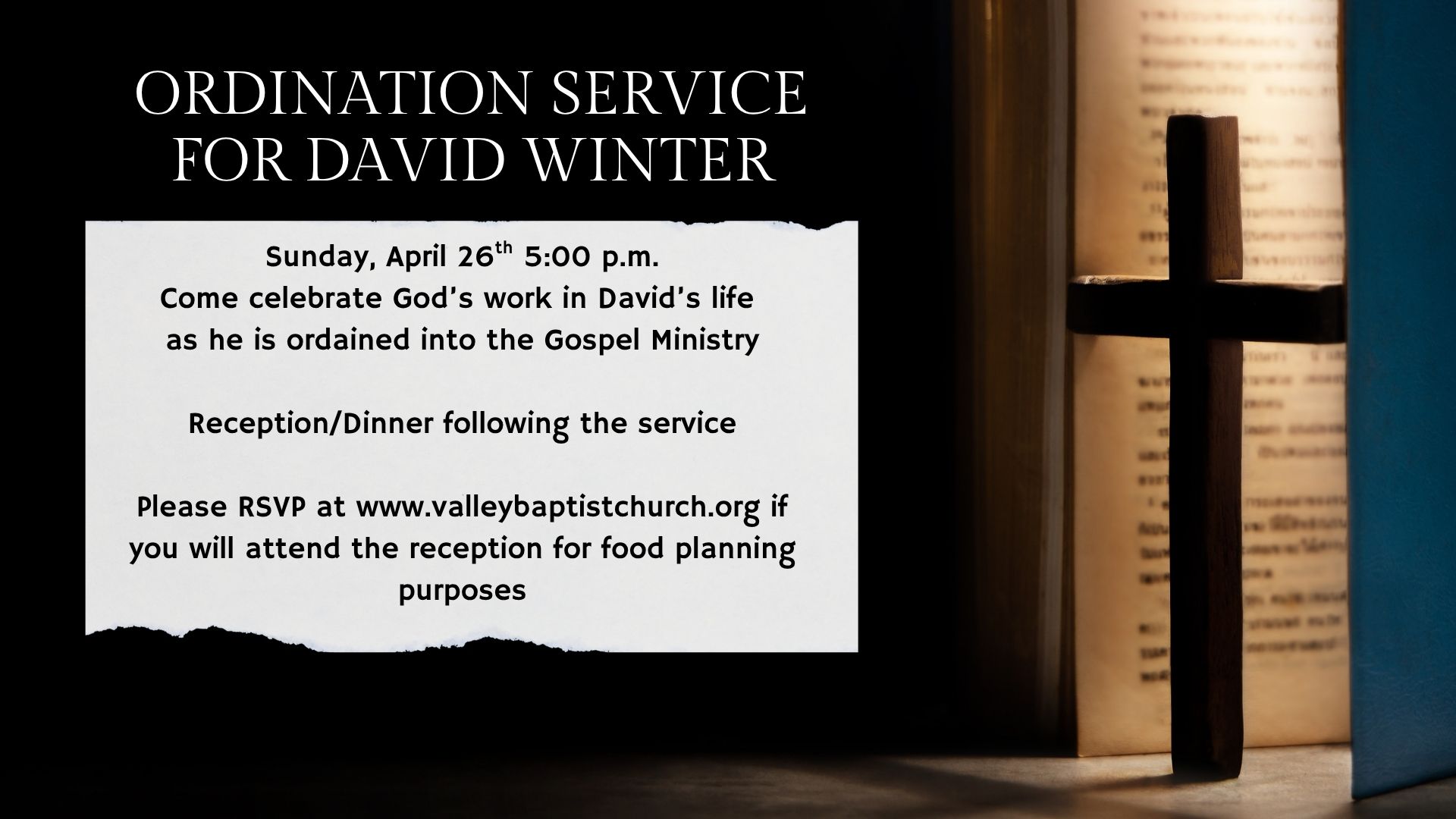 Ordination service for david winter image