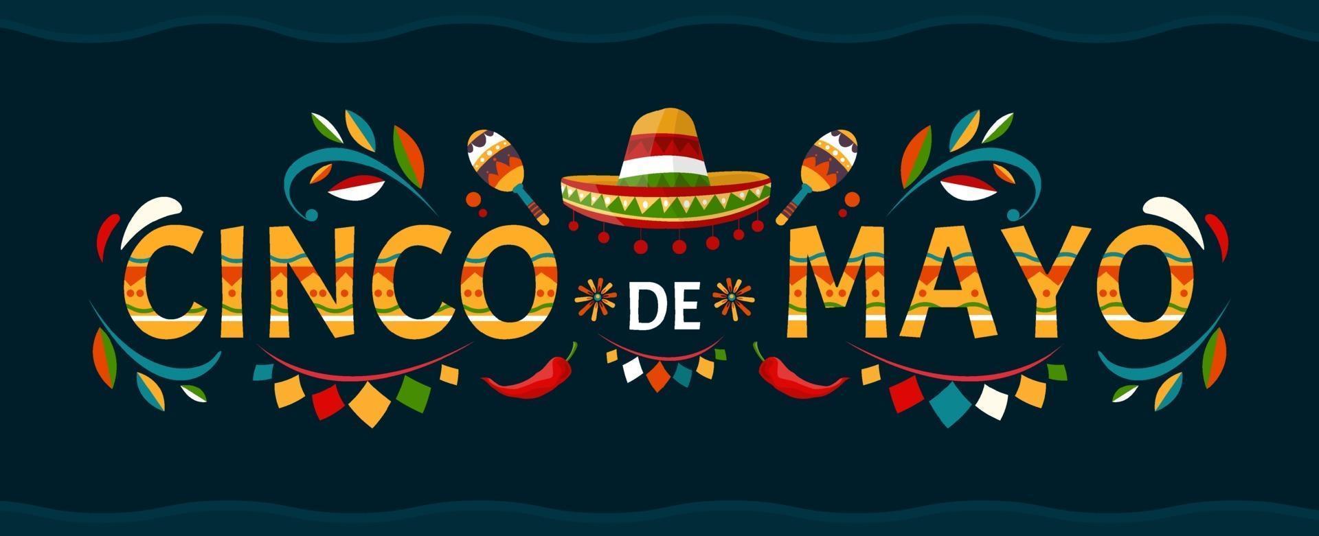 cinco-de-mayo-may-5-holiday-in-mexico-poster-with-grunge-texture-chili-peppers-and-sombrero-cartoon- image