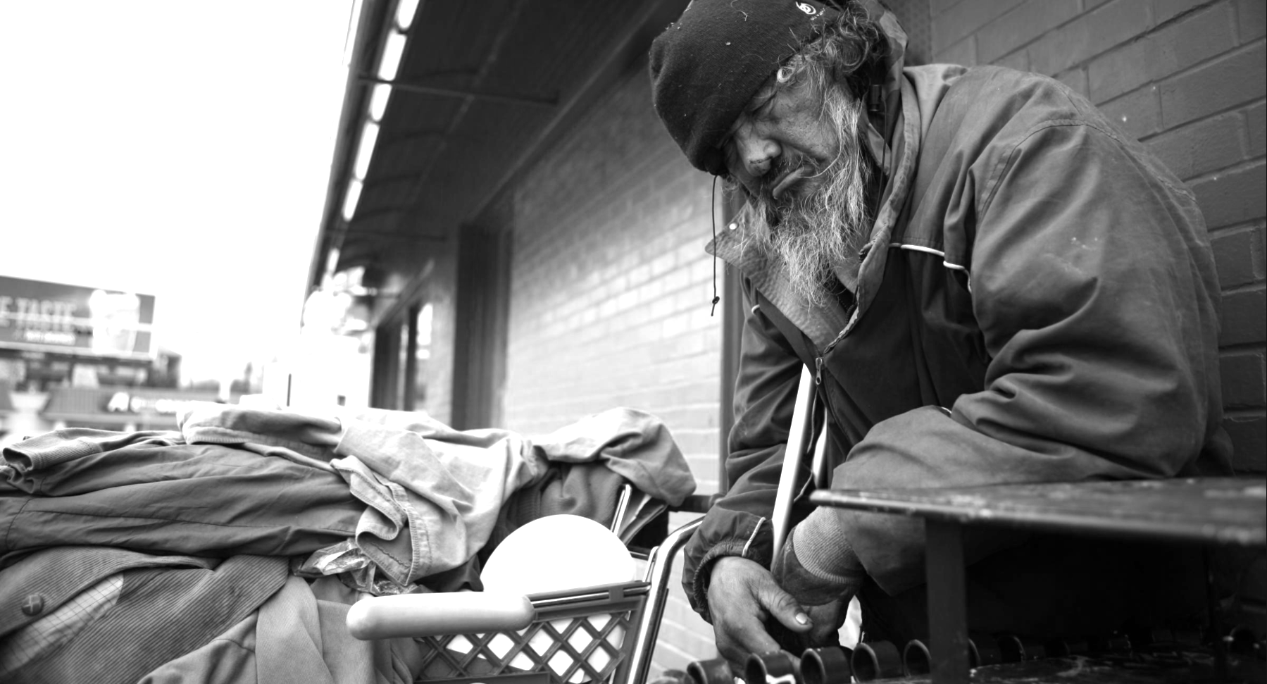 Homeless Man BW