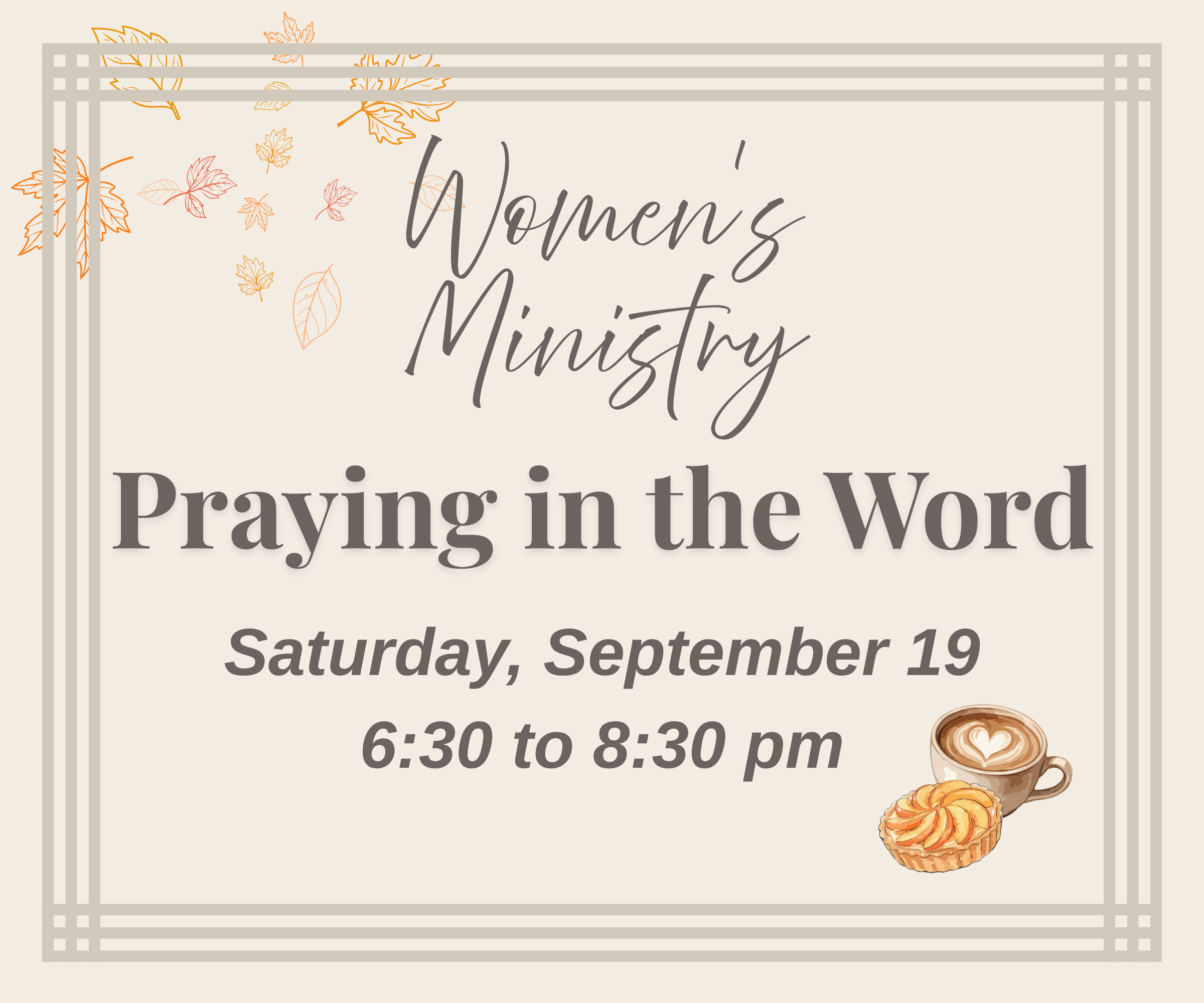 Women's Ministry September 19 event website graphic image