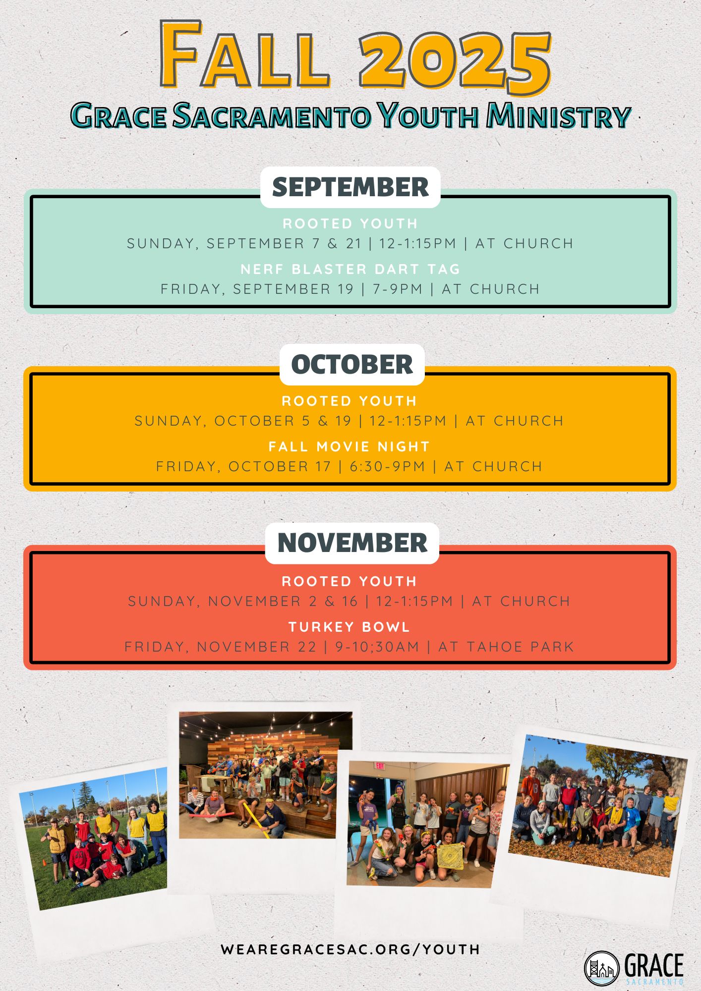 Youth Calendar Fall 2025