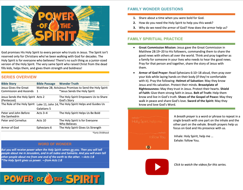 Power of the Spirit at Home Page