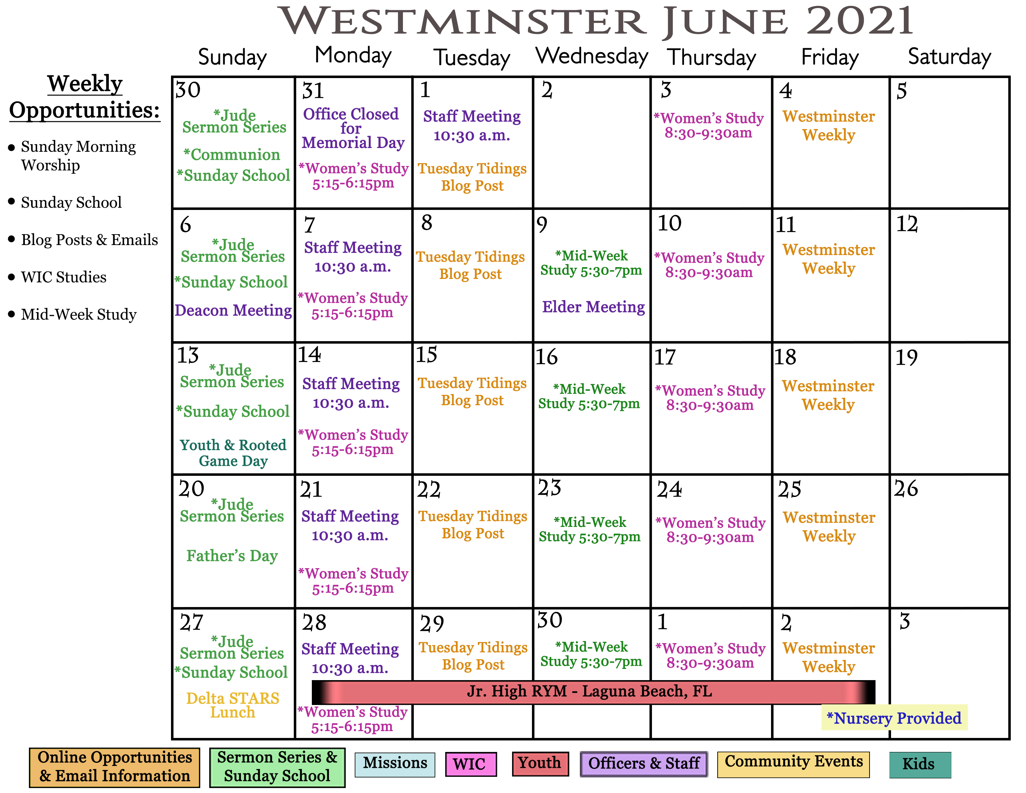 June 2021 Calendar