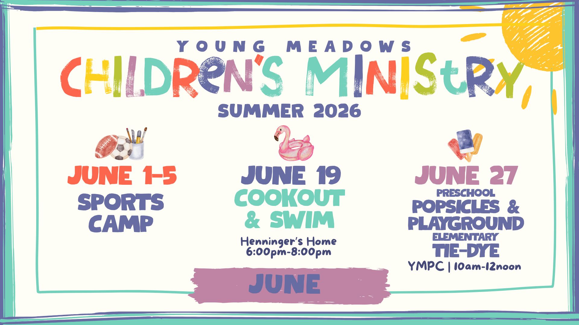children's summer 2026 JUNE
