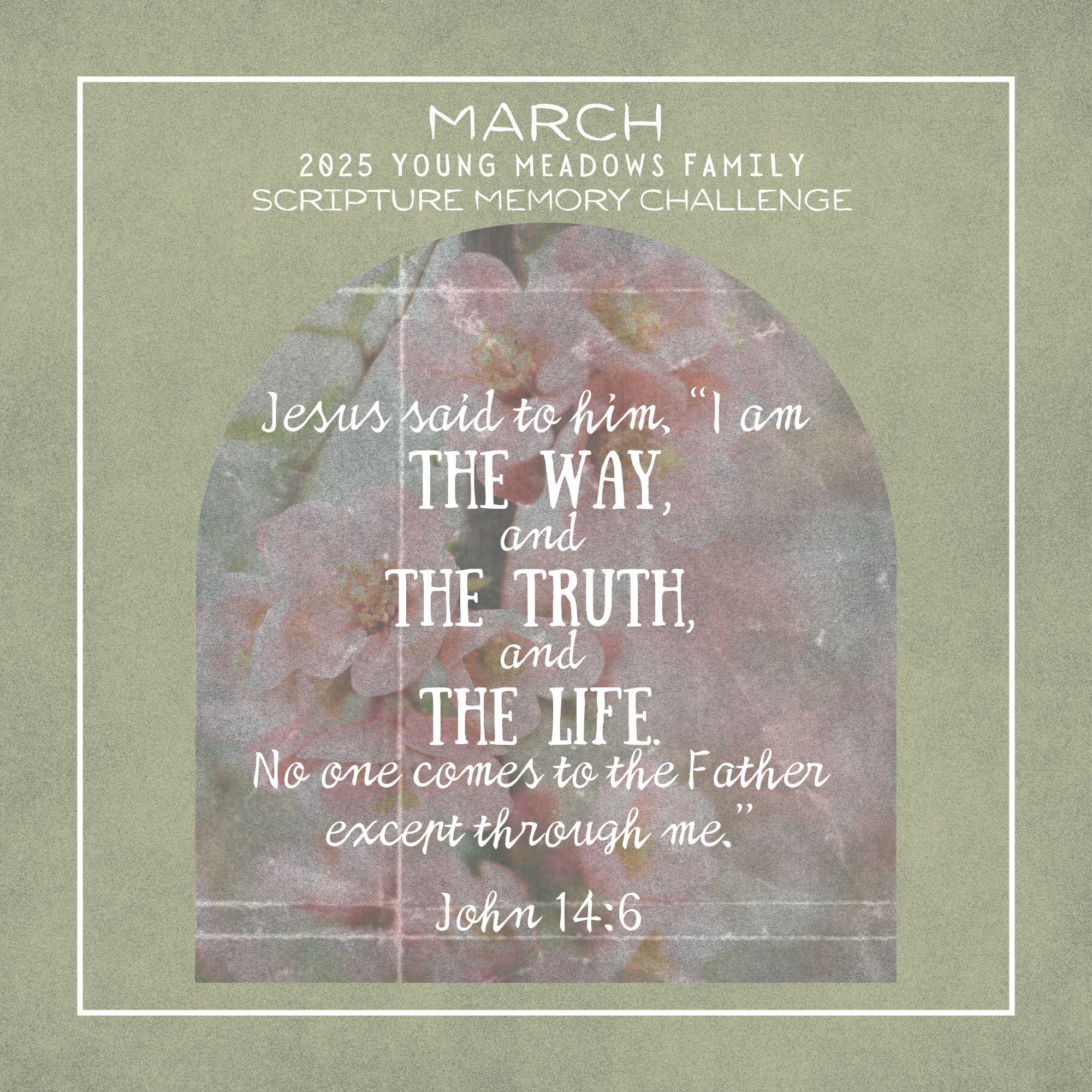 Monthly Scripture Memory March 2025 john 14_6