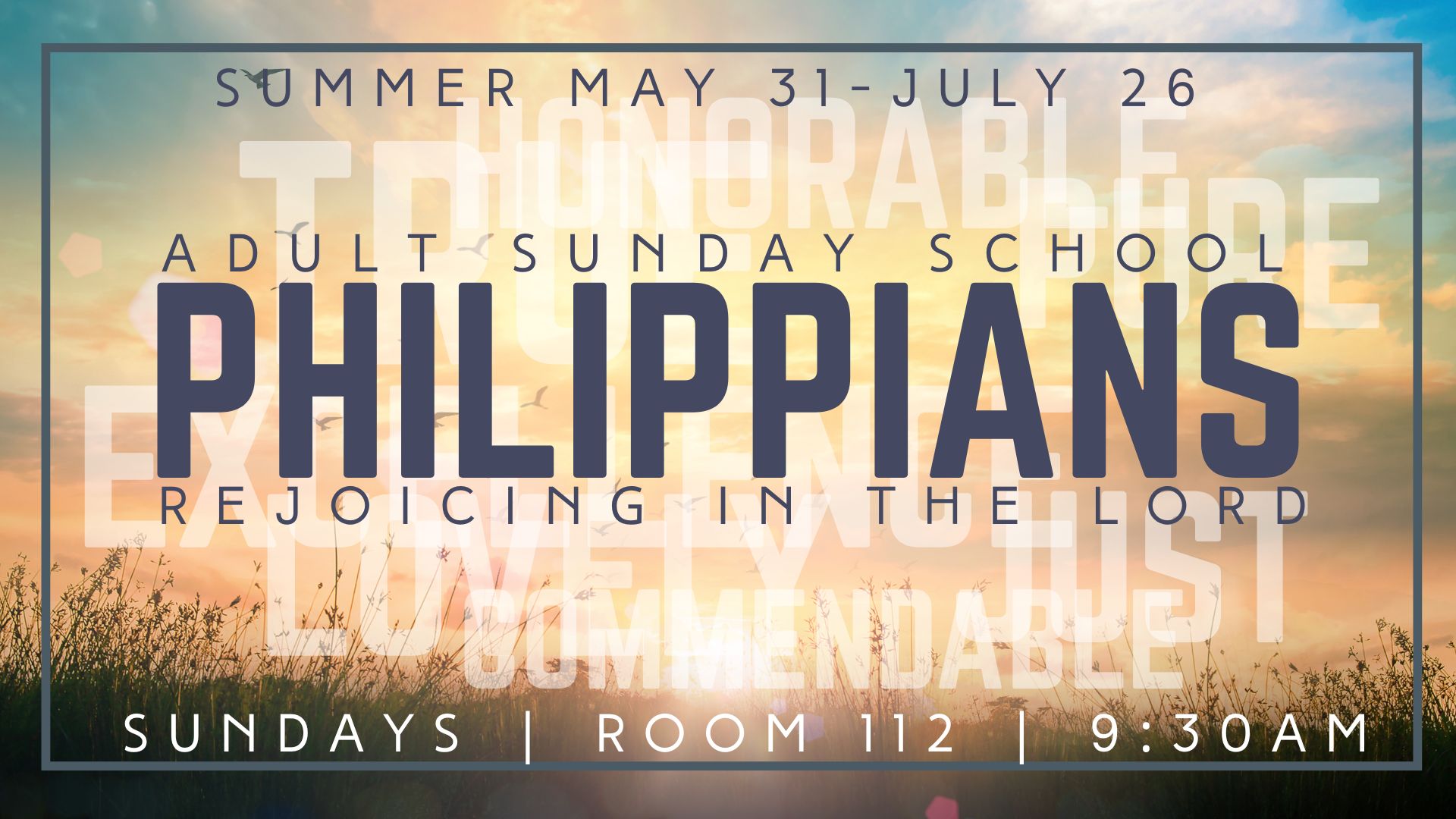 Sunday School FN Summer 2026
