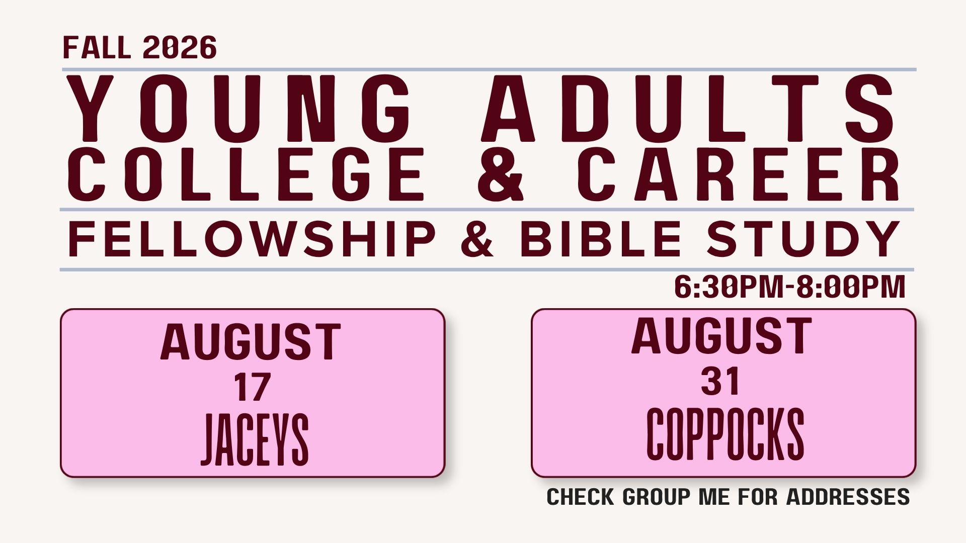 Young Adults Fall 2026 08 17, 31 FN