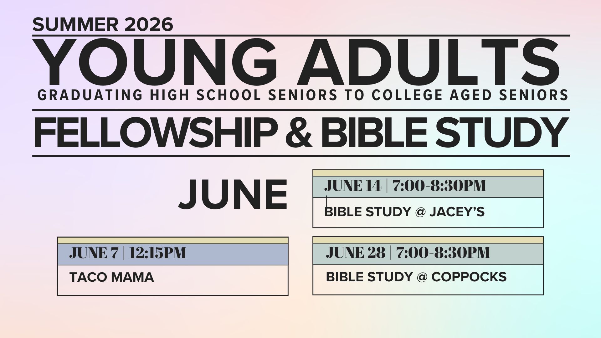 Young Adults Summer 2026 JUNE