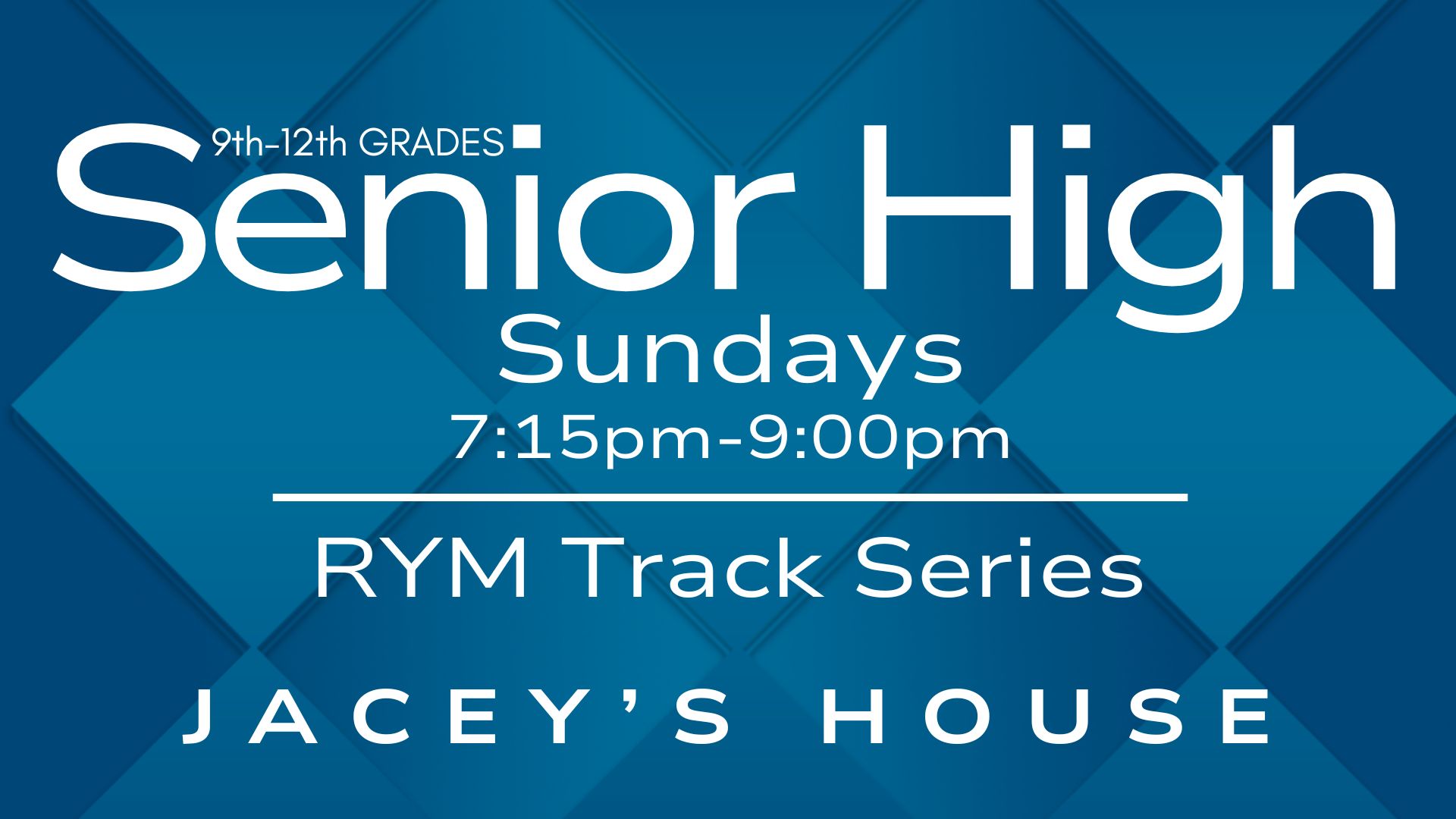 Youth Sr. High Fellowship  Fall 2024 RYM track series